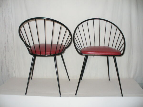 Paire de chaises style tonneau des années 50