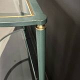 Half-moon console in glass and metal