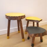 Trio of tripod tabourets