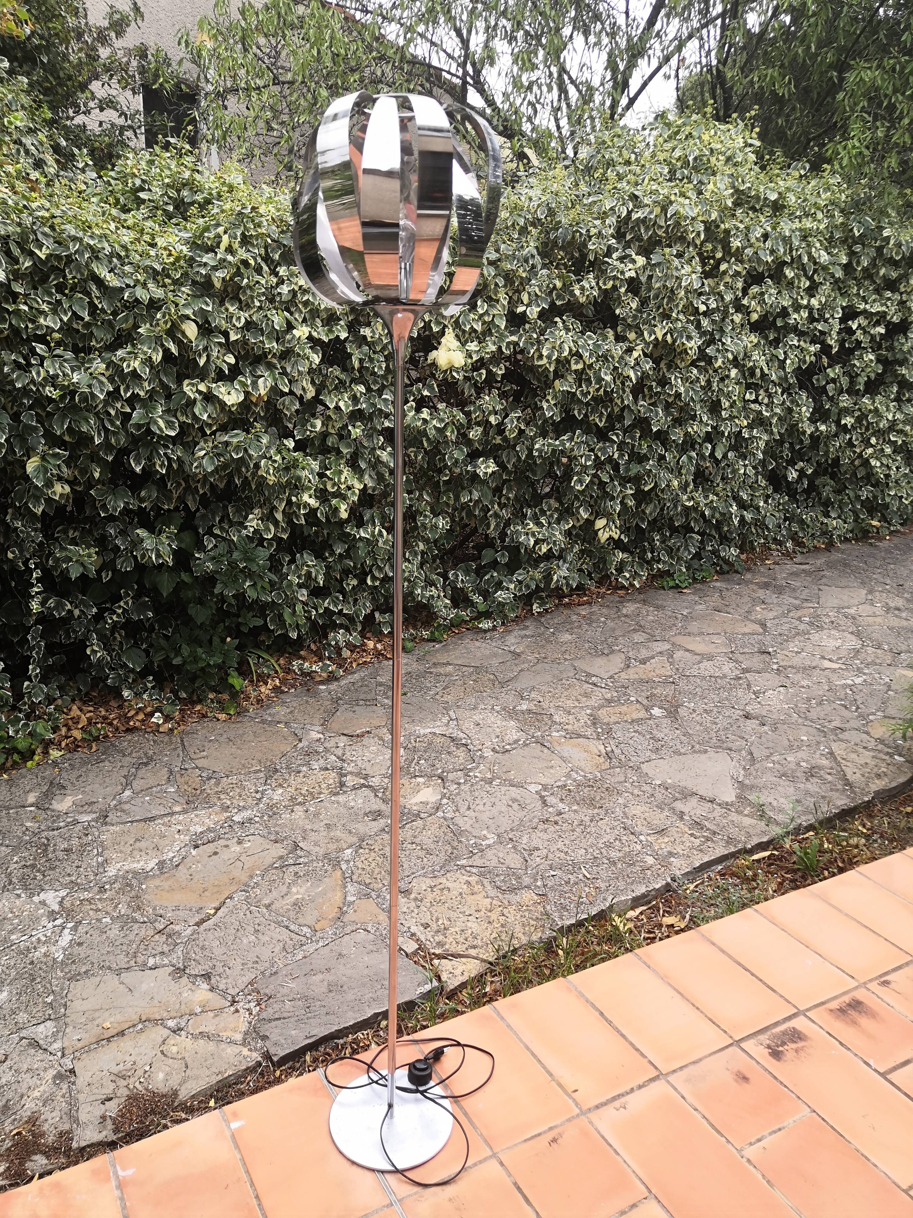 Vintage space age chrome floor lamp 1970