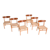 Ensemble de 6 chaises "CH23" par Hans J. Wegner pour Carl Hansen & Søn, années 1950.