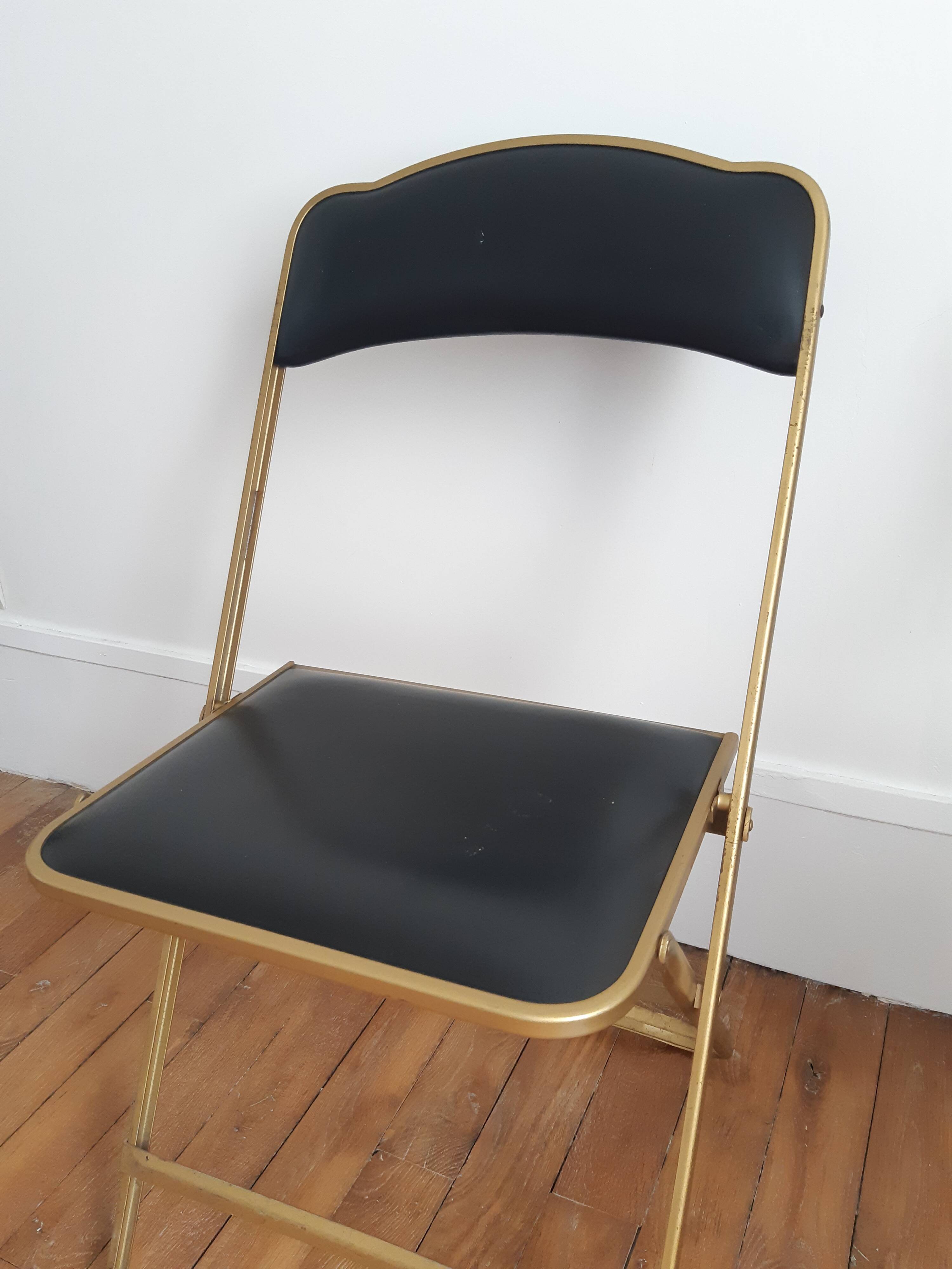 Lot de 2 chaises pliantes skai et métal