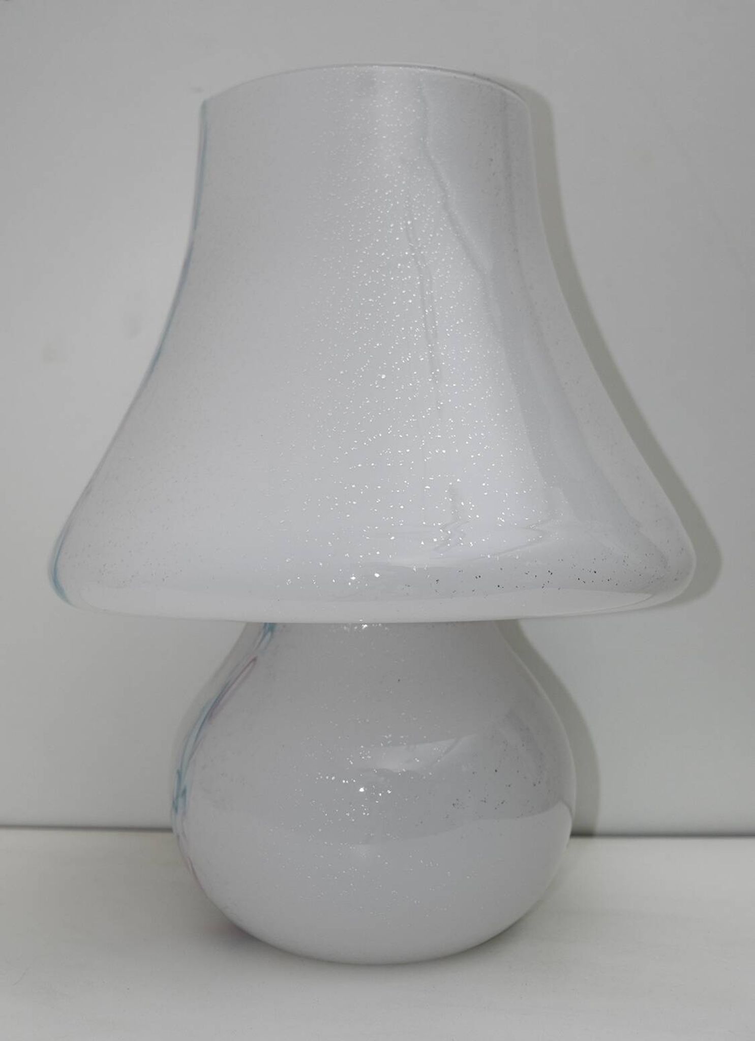 Venini Style Modern Italian Murano Glass Mushroom Table Lamp, 1980s