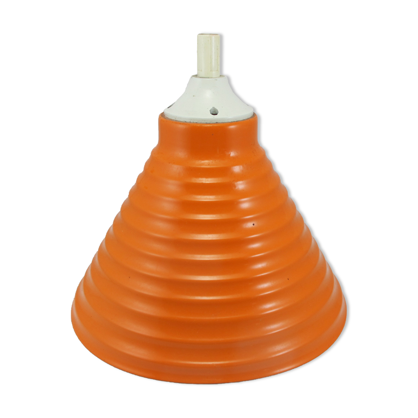Lamp lampshade industrial day suspension metal enamelled sheet orange