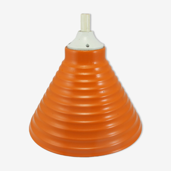 Lamp lampshade industrial day suspension metal enamelled sheet orange