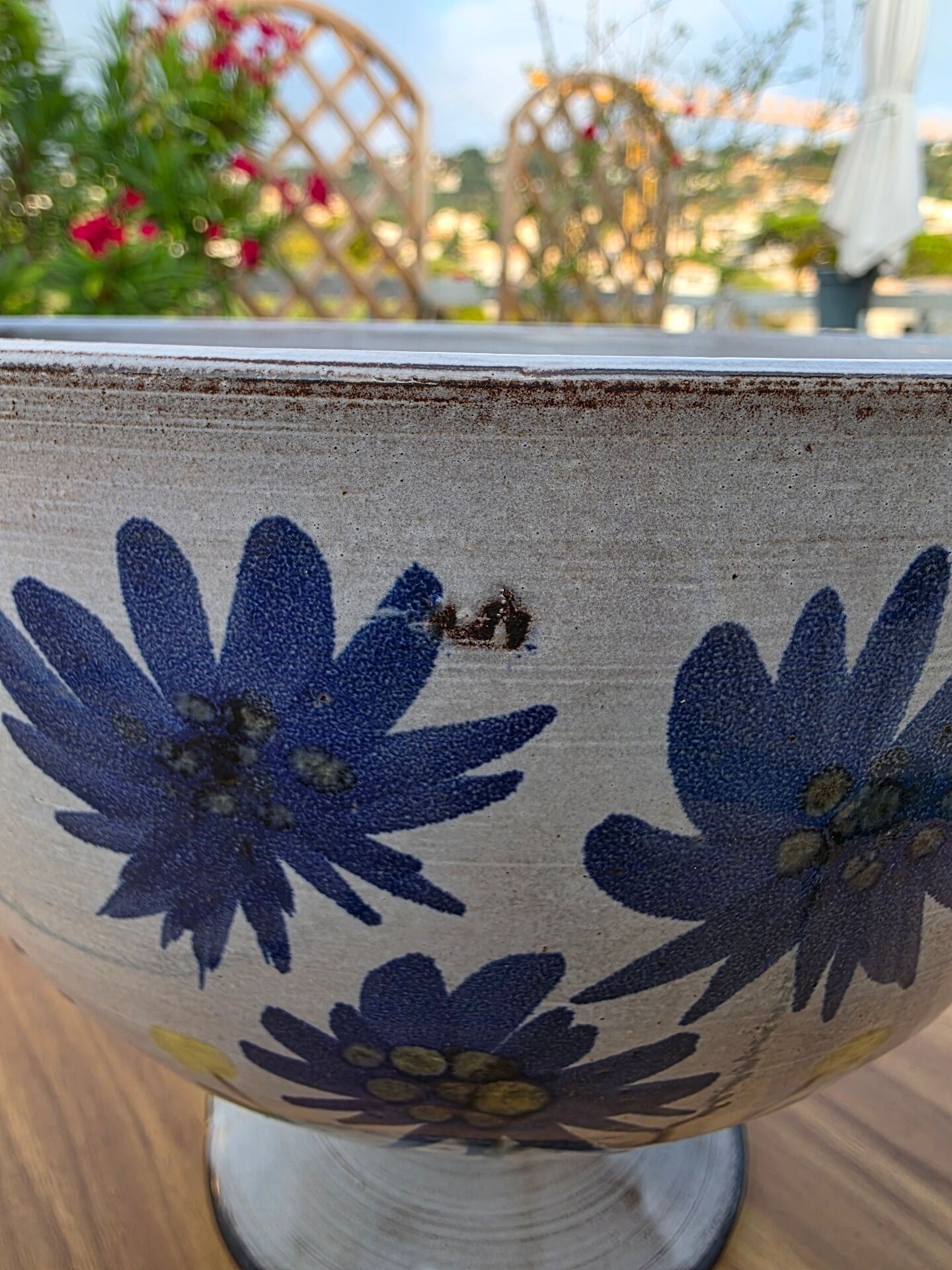 Large Footed Bowl Vallauris vintage – Gérard Hoffman Signed HOF