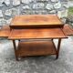 Side table / cherry tree service with 3 sliding shelves.