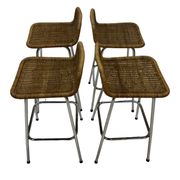 Set of 4 vintage bar stools Dirk van Sliedregt Rohe Noordwolde 1960's