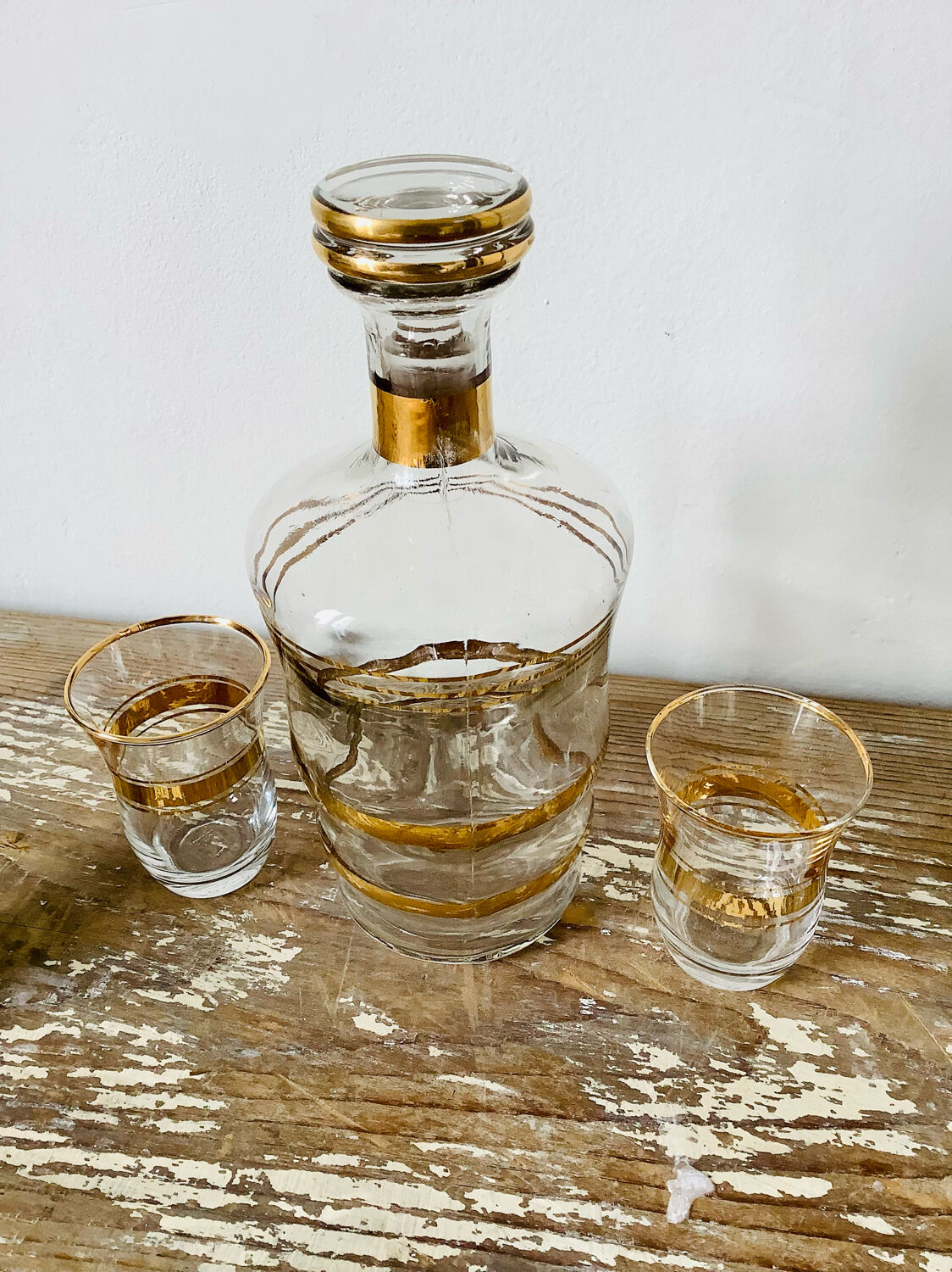 Carafe and shot glasses