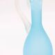 Elegant azure blue blown glass ewer vase