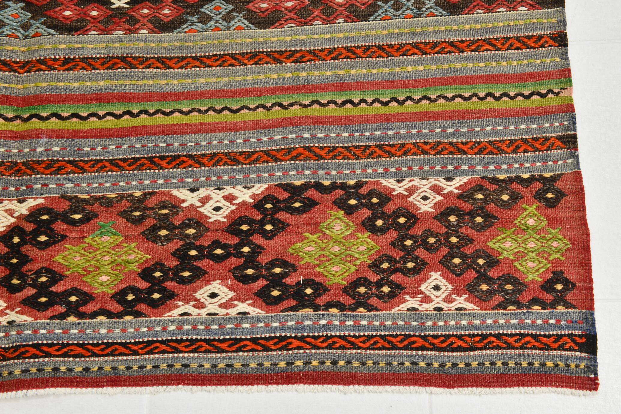 6x10 Striped Turkish Kilim Rug, 170x297Cm