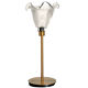 Table lamp with a vintage antique globe in ridged glass mounted on gilded stand