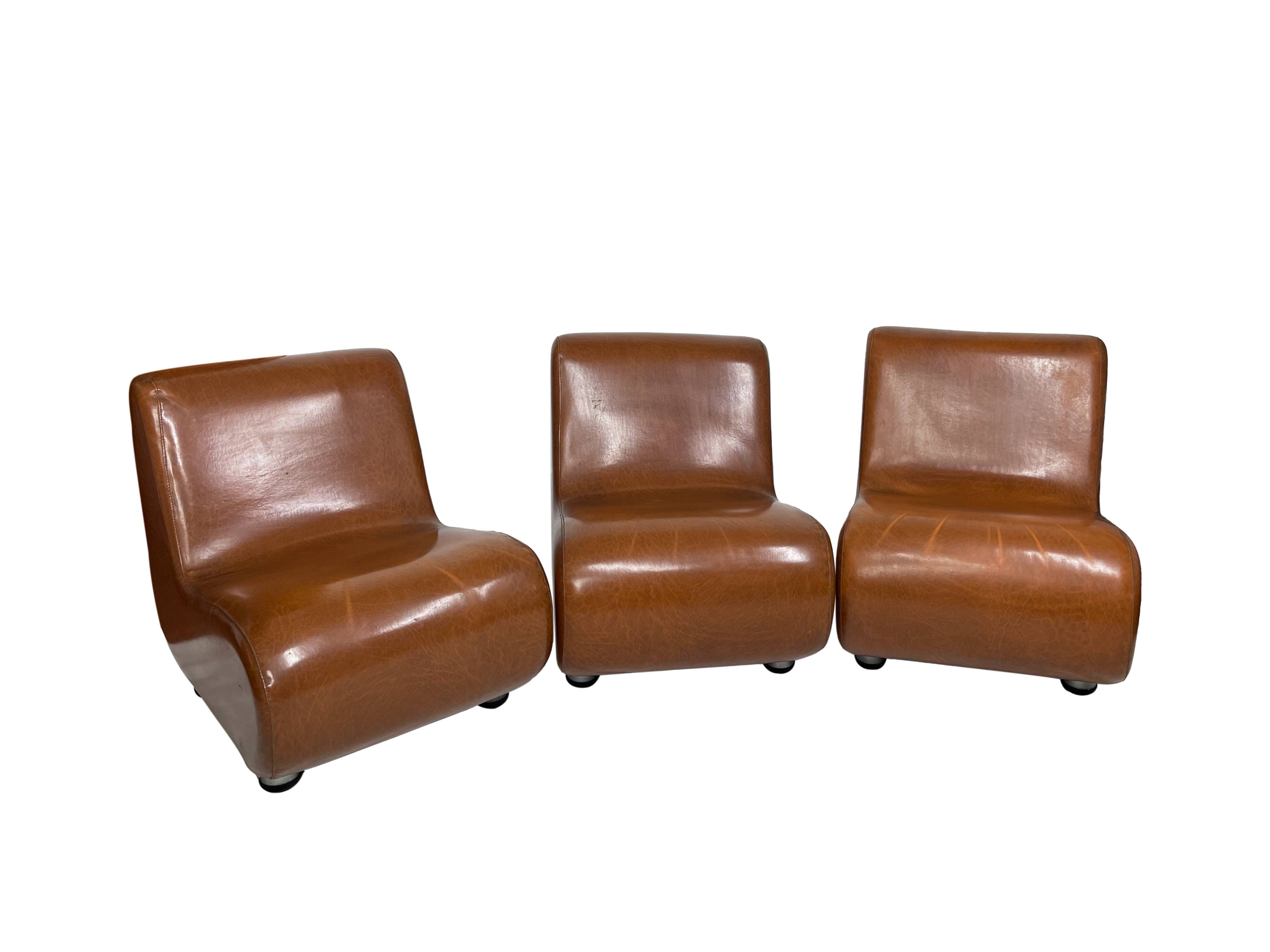 Curve armless armchairs, 1970s