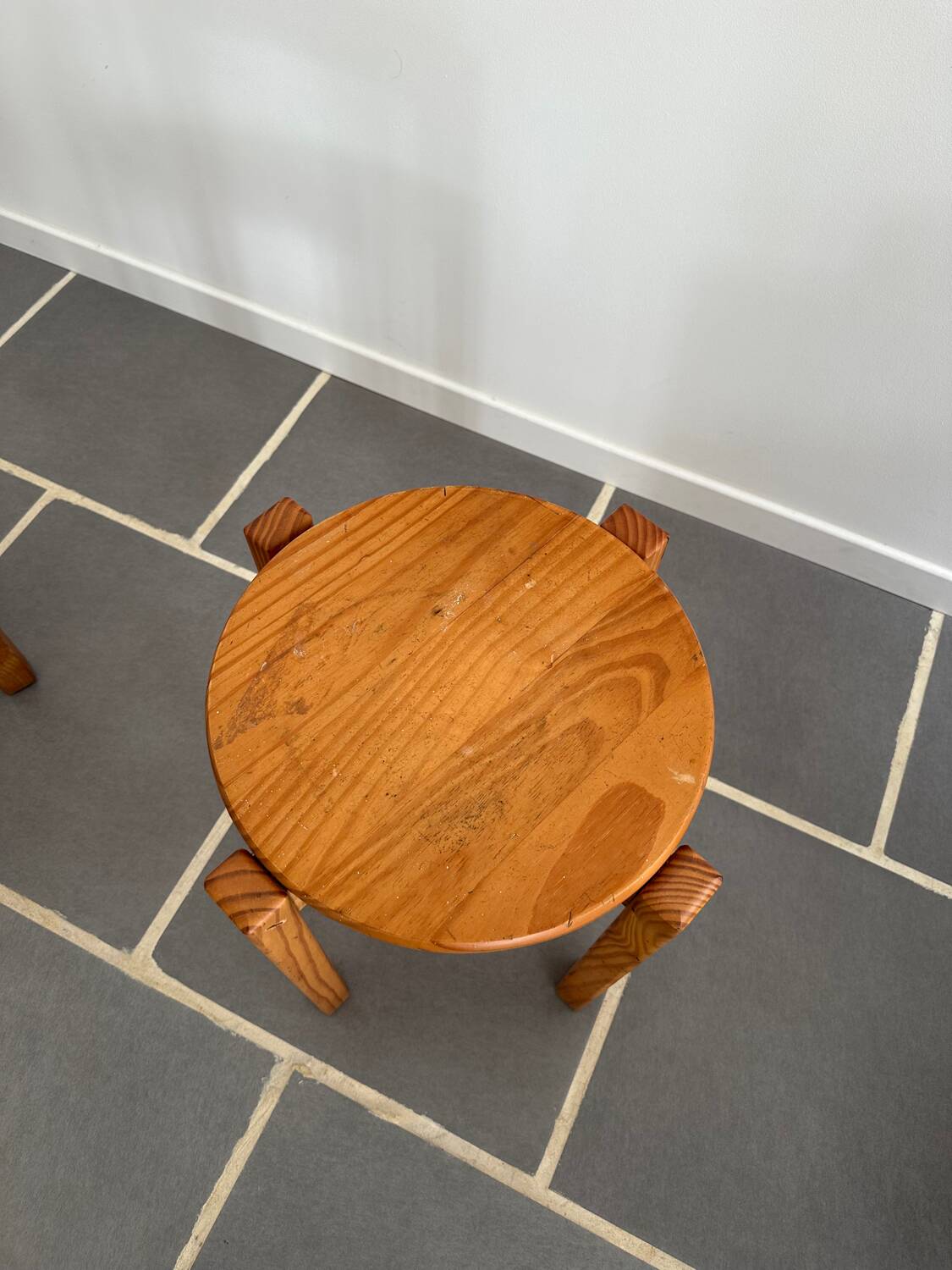 Vintage pine stool