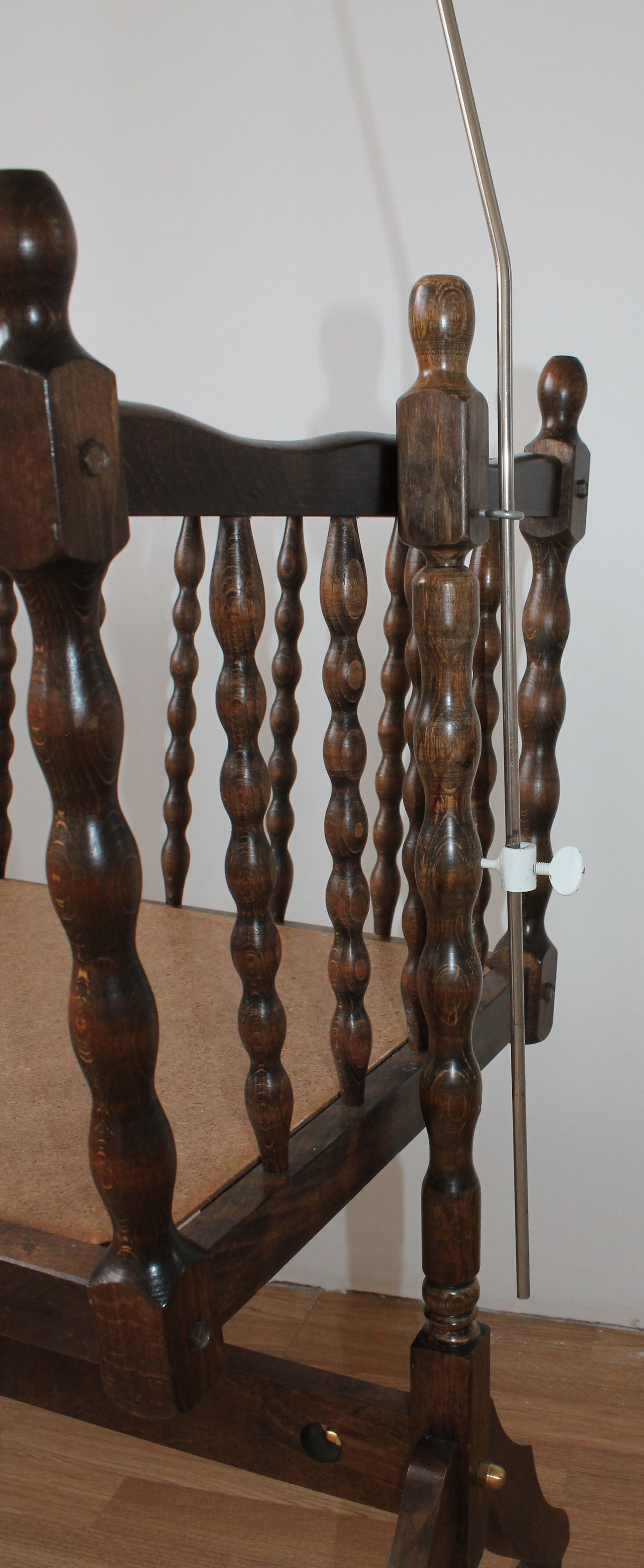 Old Vintage cradle with balance on wheels