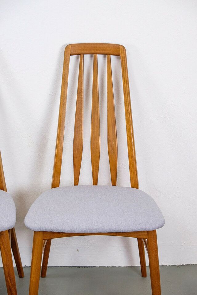 Set of 6 eva vintage chairs in Teak Niels Koefoe Hornslet Midcentury 60s
