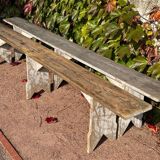 Pair of Bordeaux winemaker benches, France, 50s