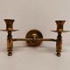 Classic Danish wall hung design candlestick in solid brass