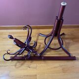 Coat rack on curved wooden stand, Baumann or Thonet style parrot