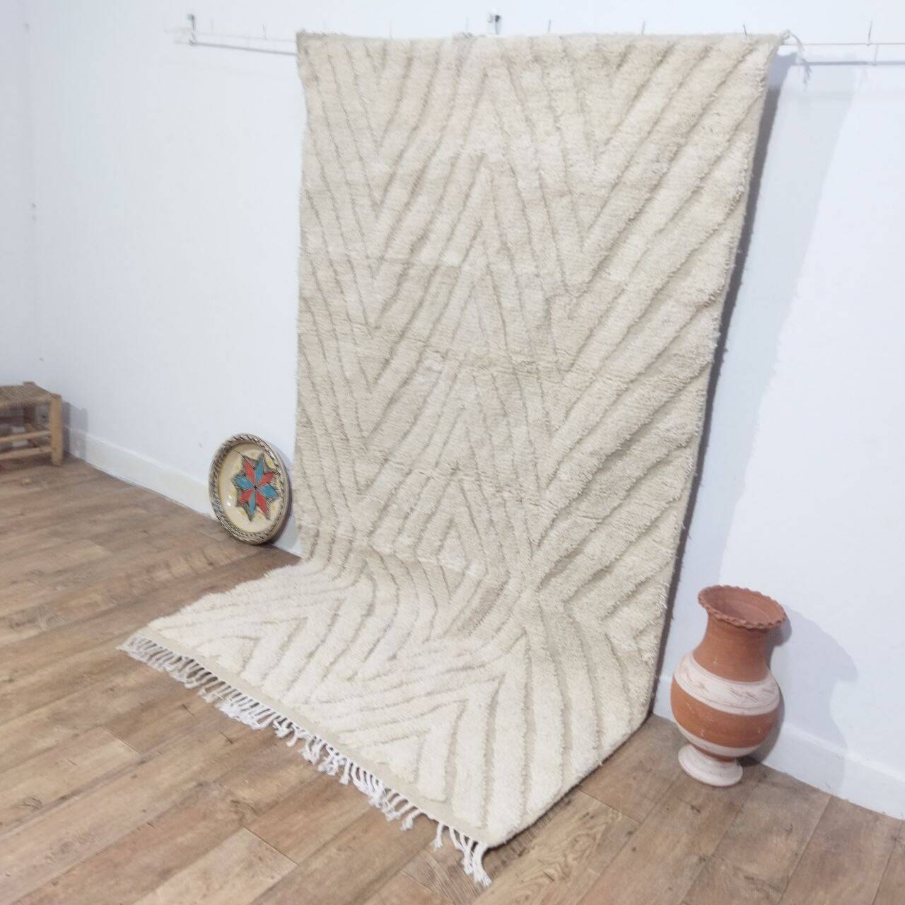 Handmade wool Berber rug 240x135 cm