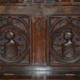 Gothic Jacobean hall chair finely carved from the Victorian era around 1860.