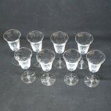 8 Fine Crystal Stemmed Glasses for Port or Liqueur - Baccarat? / Saint Louis