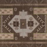 Vintage Brown Turkish Kars Rug with Mid-Century Modern Style 5'10" X 10'