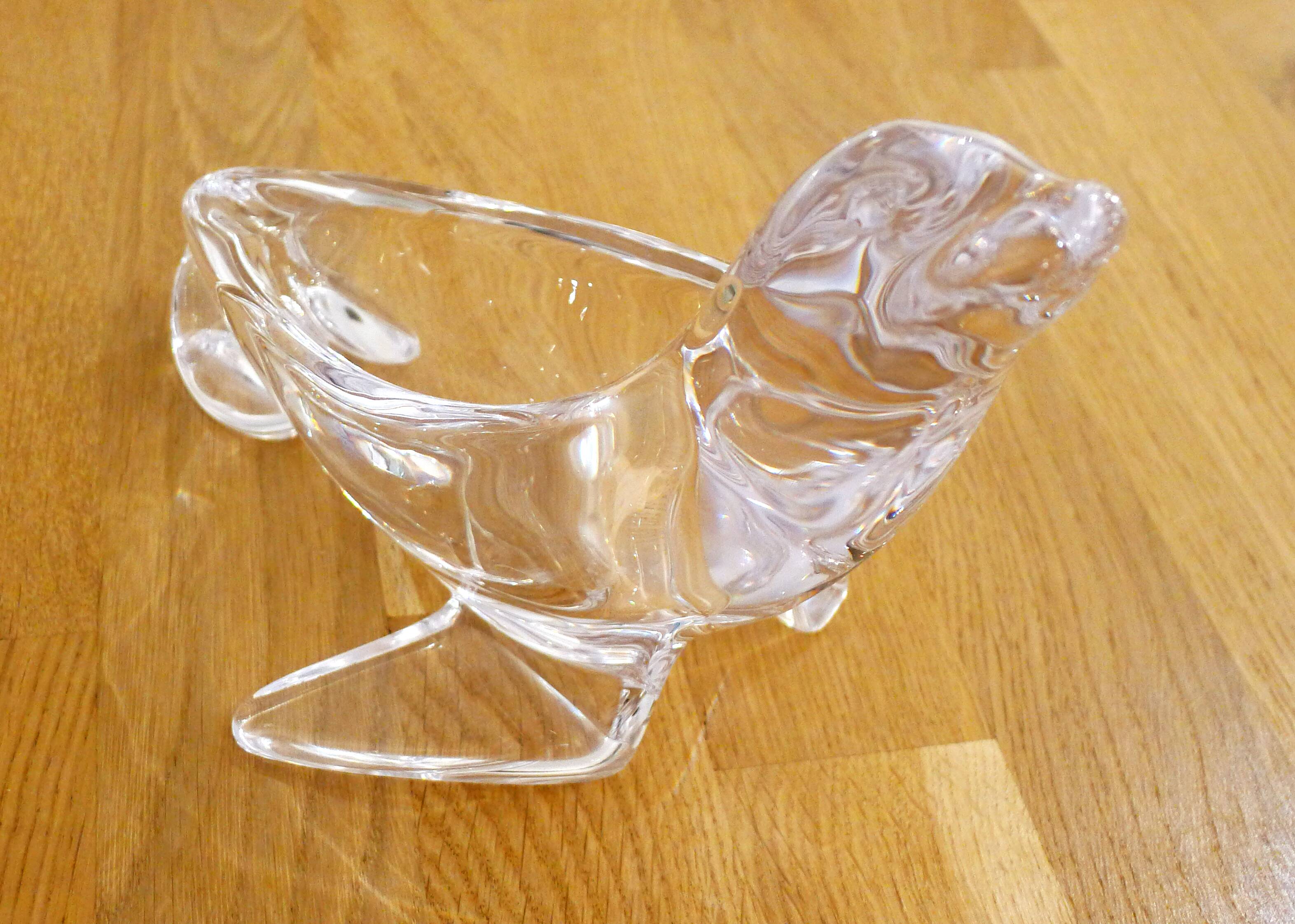 Sèvres crystal sea lion ashtray