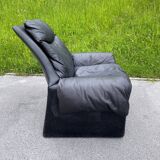 P60 black lounge chair by Vittorio Introini for Saporiti, Italy, 1960s