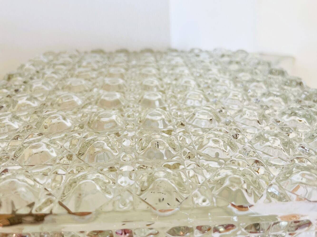 Square glass flush mount light ceiling or wall