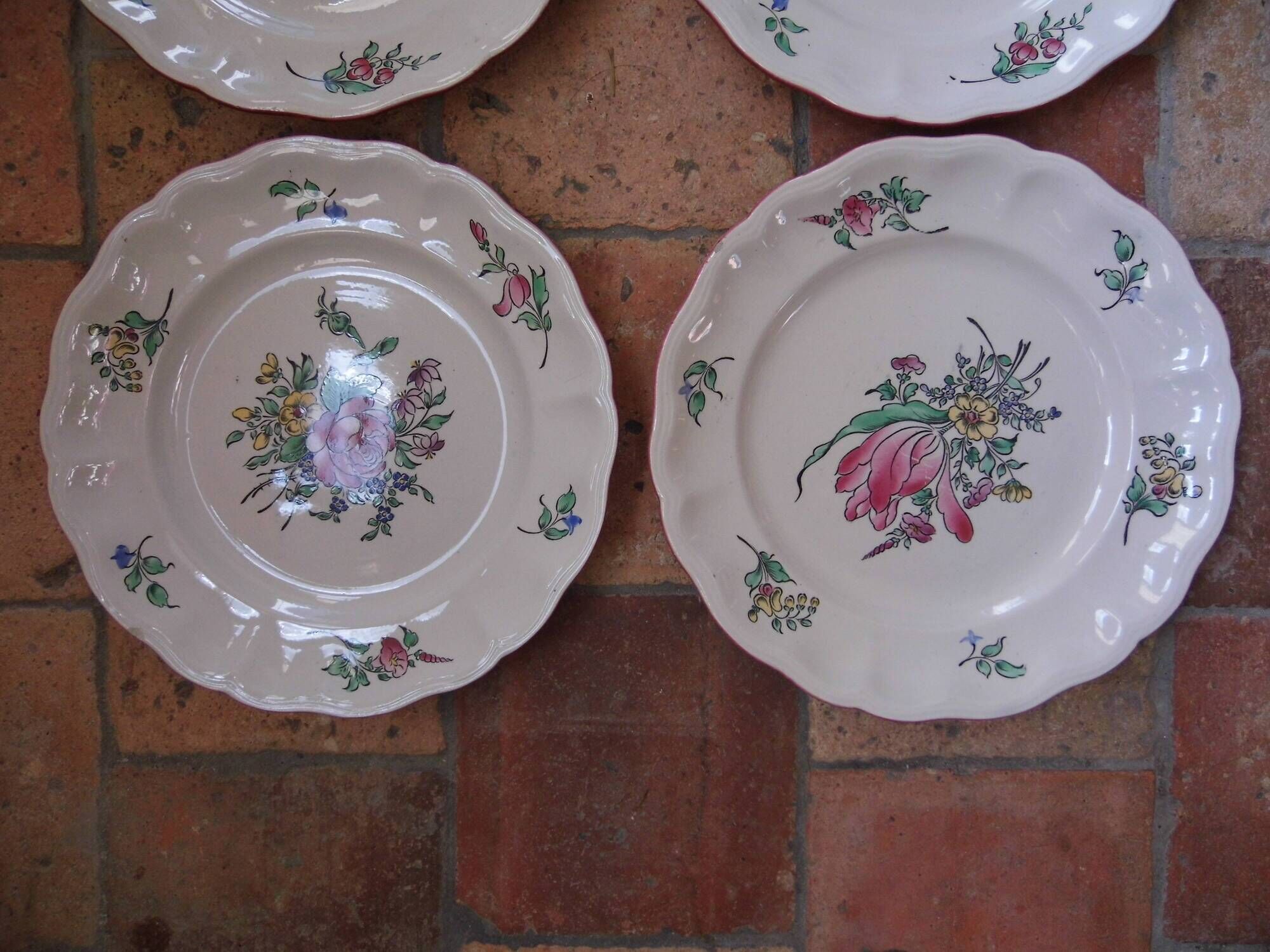 10 earthenware plates from lunéville kg, keller and guerin, model reverbere