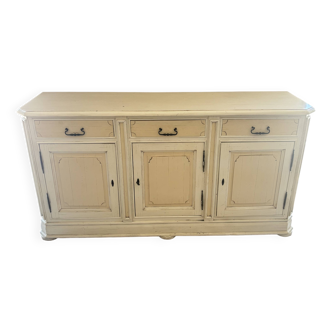 Vintage beige wooden sideboard