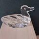 2 duck-shaped crystal salt cellars