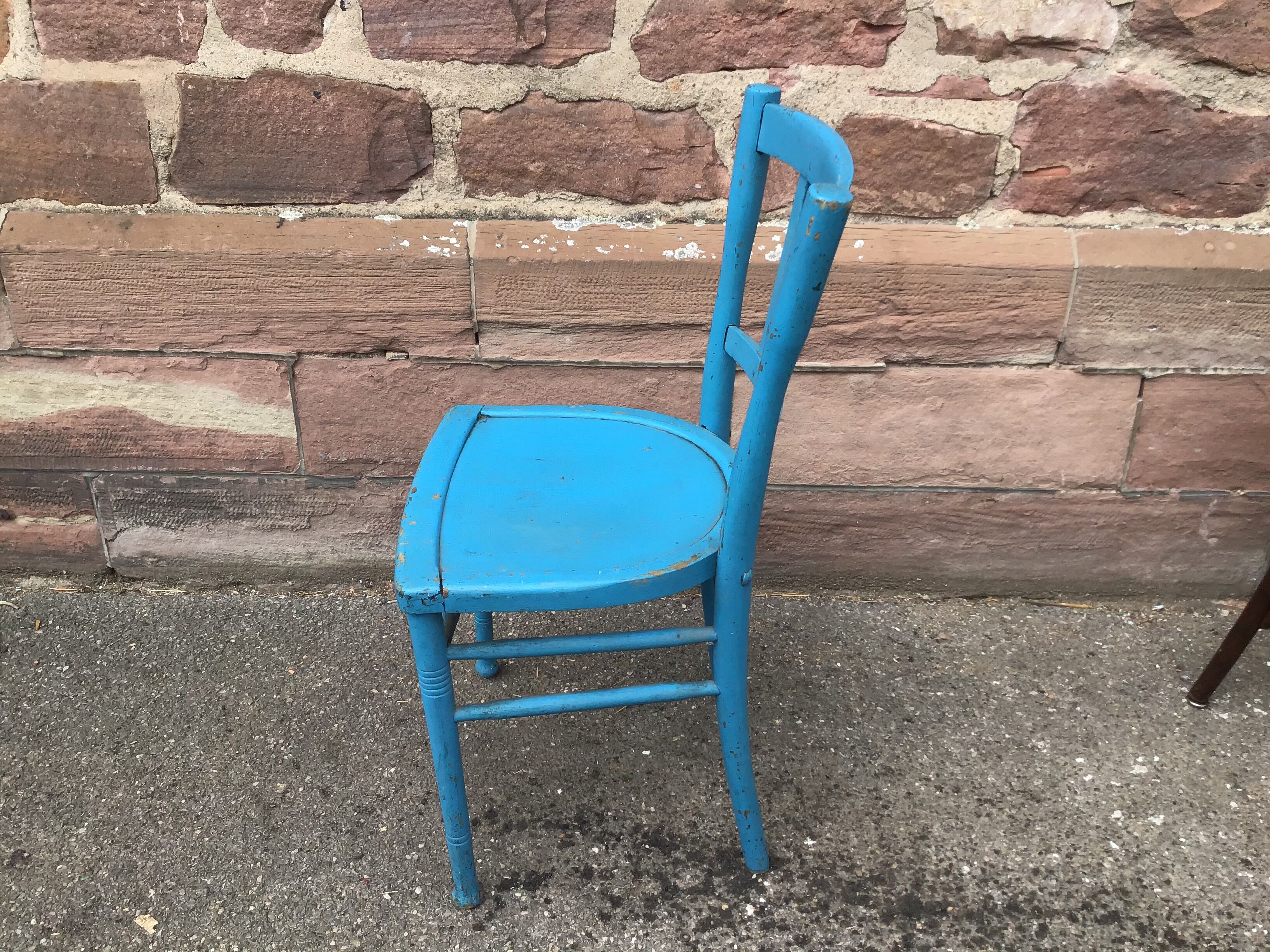 Vintage wooden bistro chair painted 1930