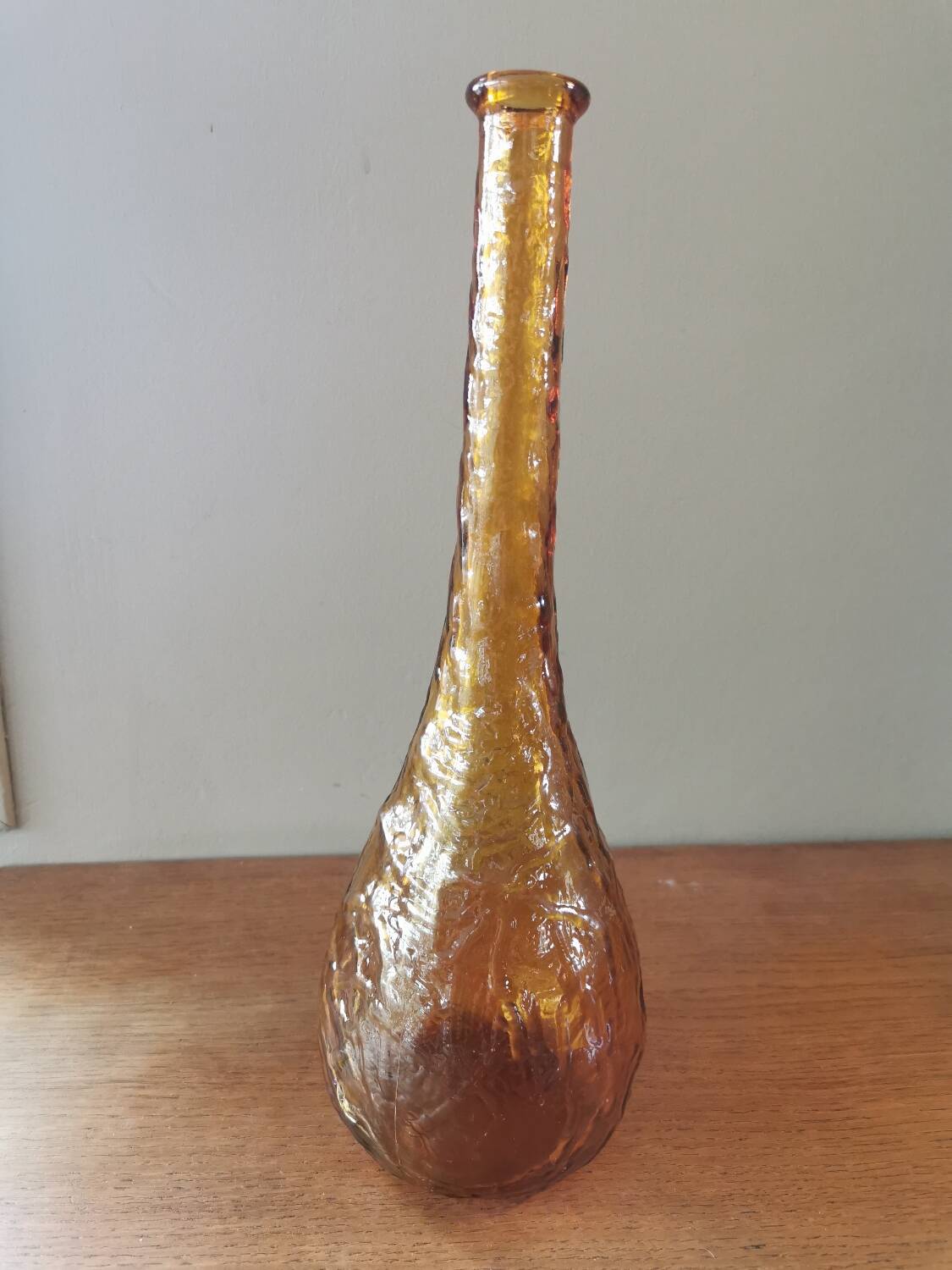 Italian vintage dented amber decanter