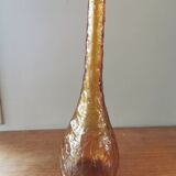 Italian vintage dented amber decanter