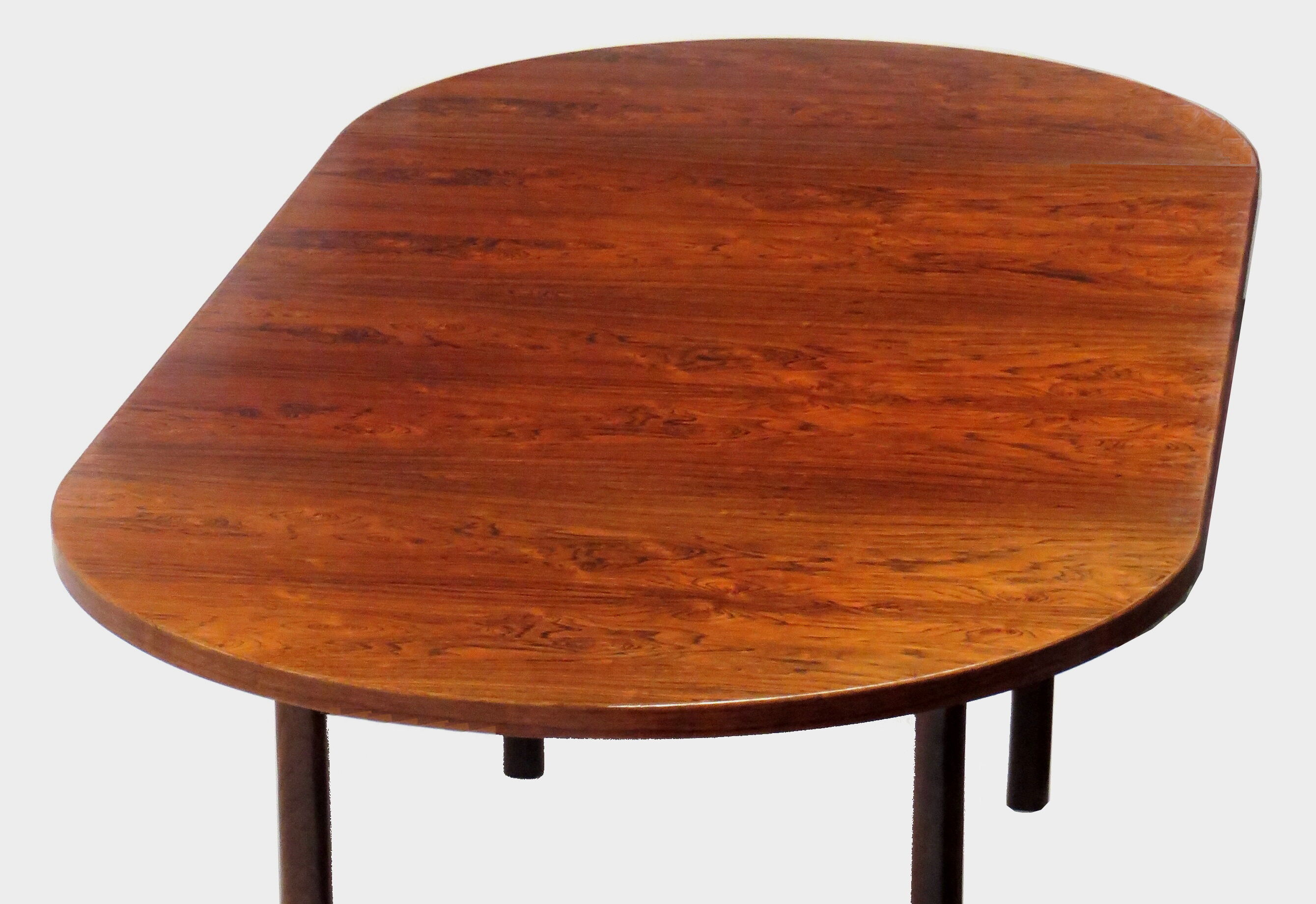 Oval extendable drop-leaf dining table, conference table made of high quality brazilian rio rosewood