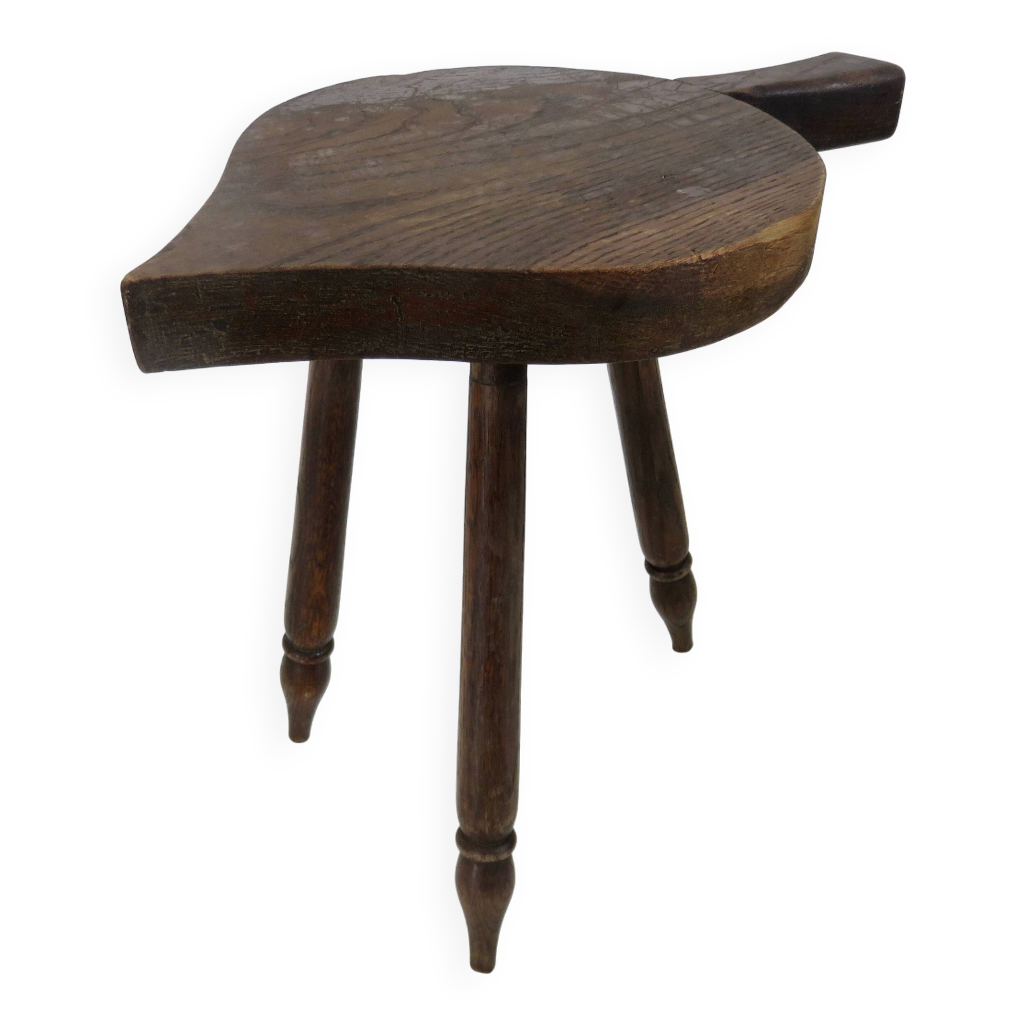 Brutalist stool in solid wood