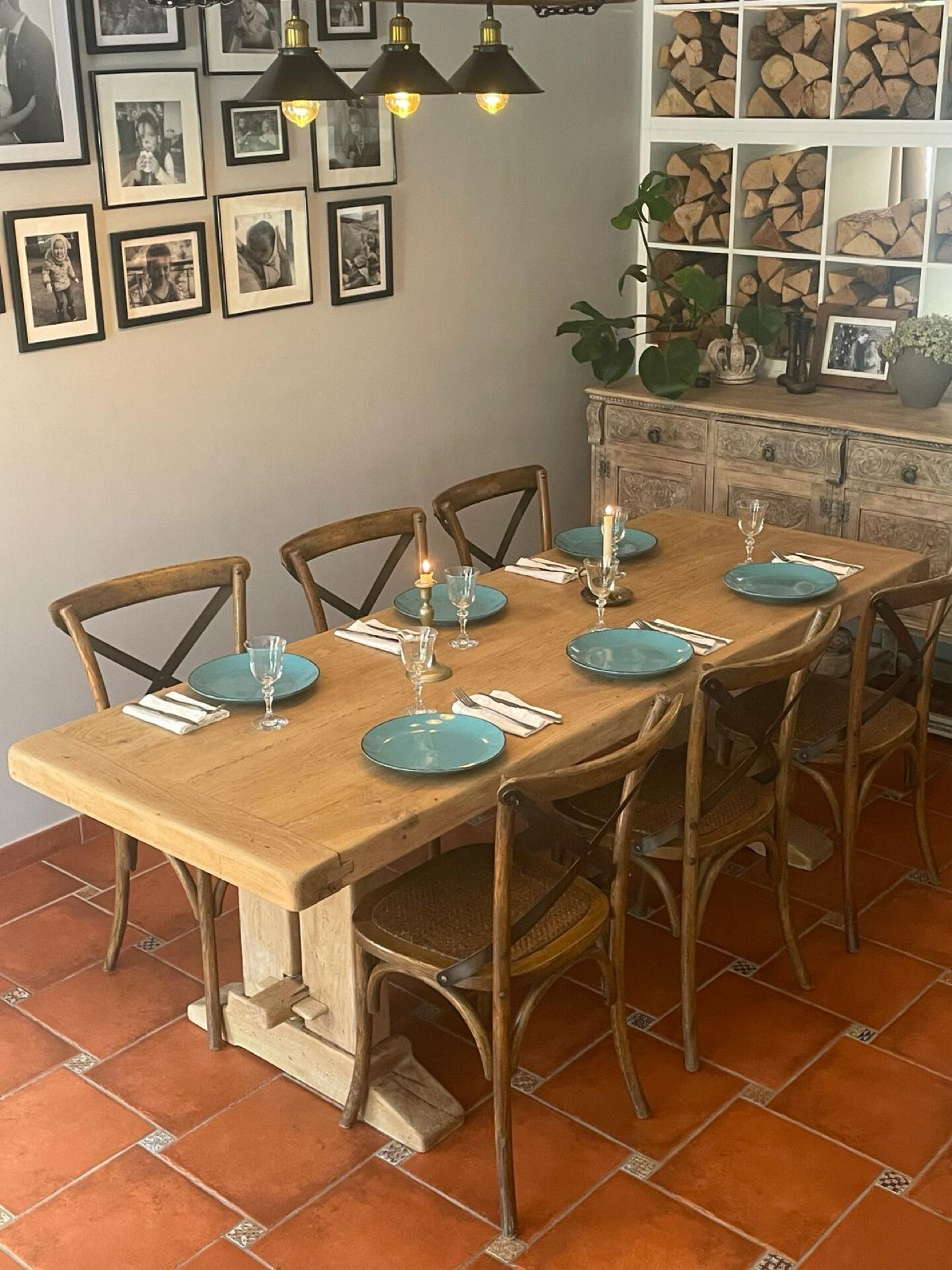 Large farmhouse table from Tonge in restored solid oak – 220 cm