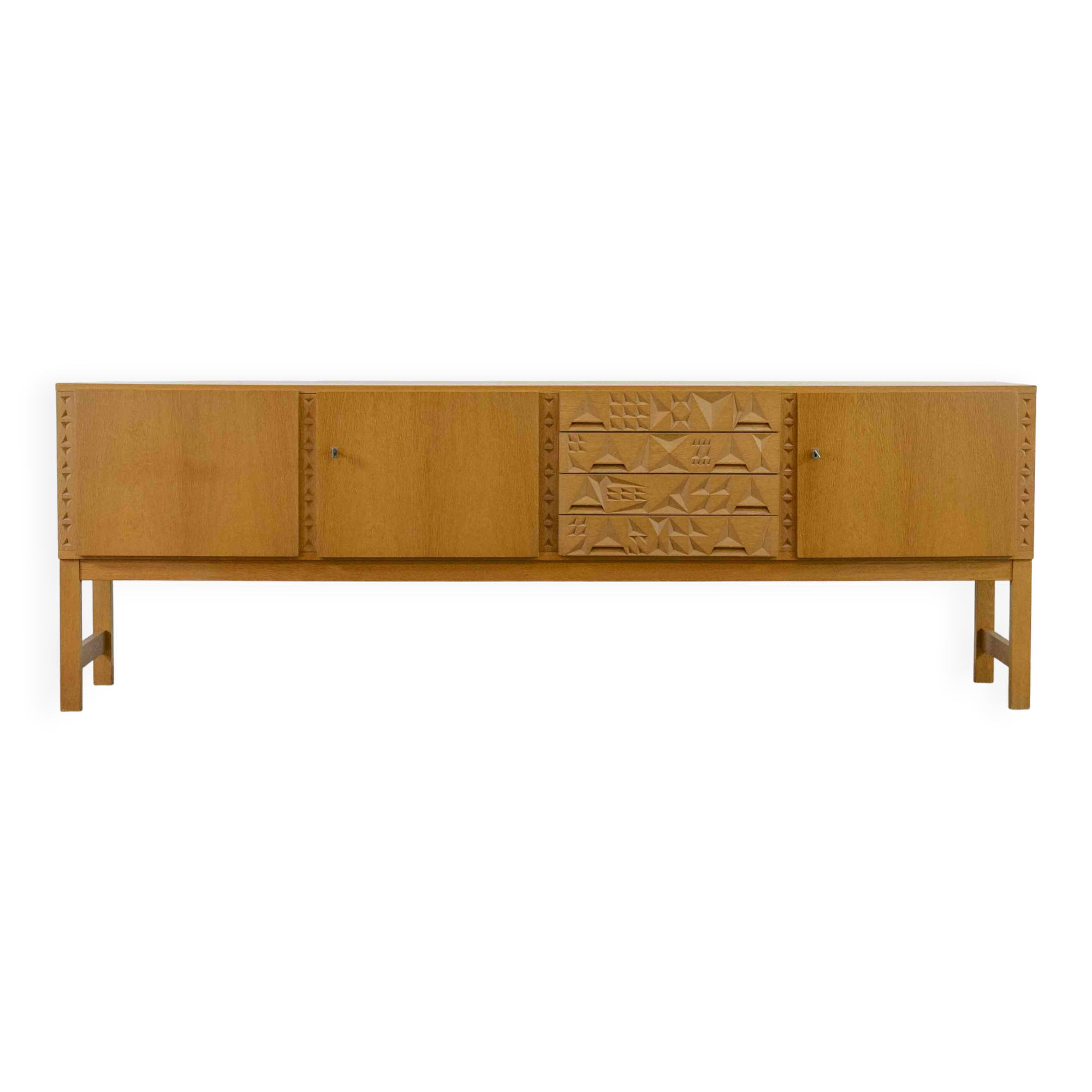 Mid-century brutalist oak sideboard