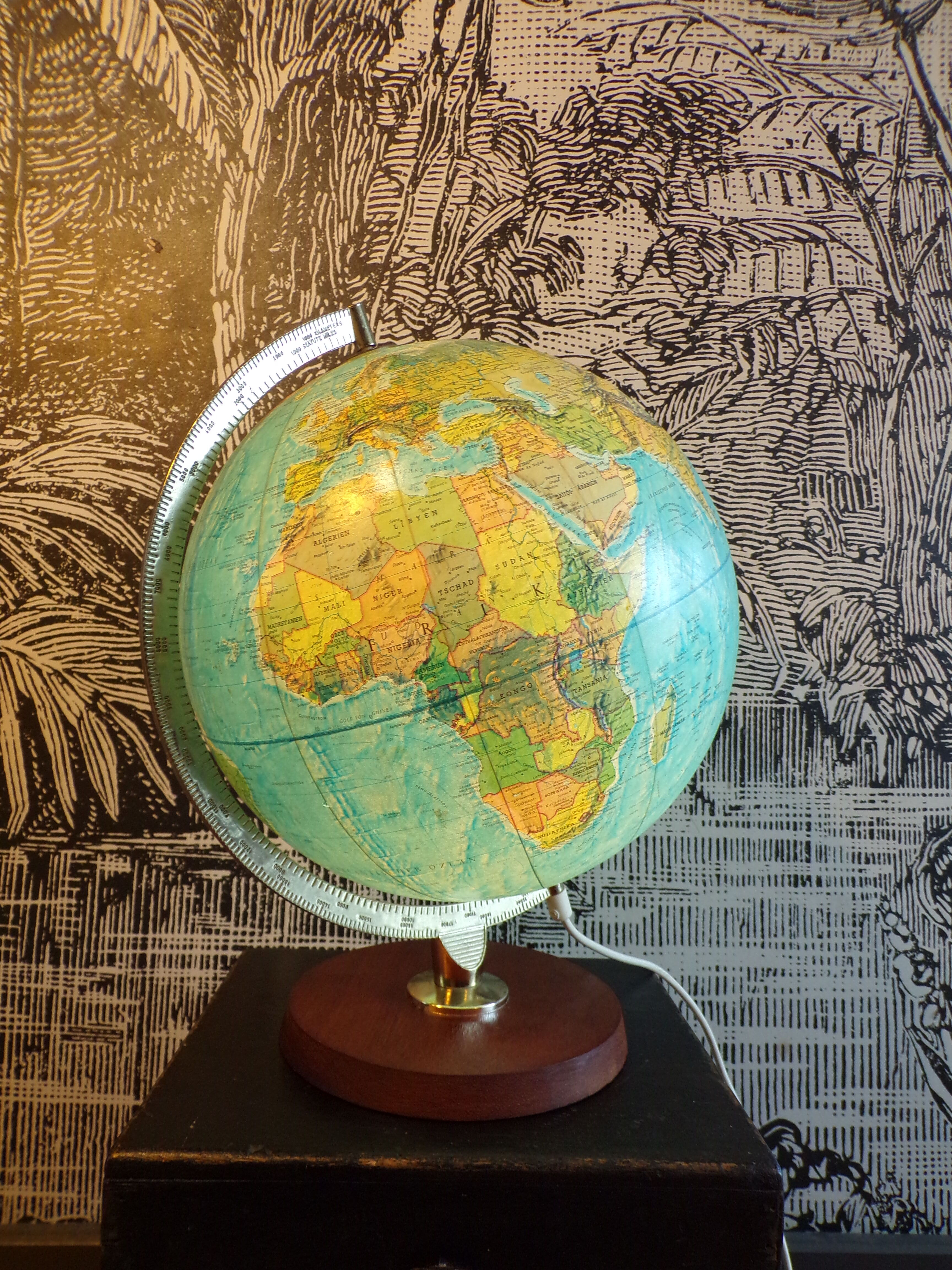 German vintage luminous globe