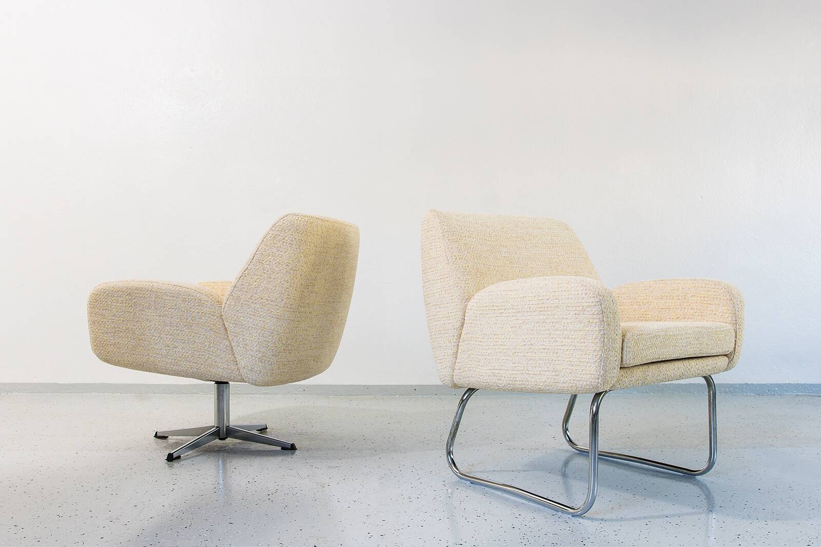 Vintage yellow Armchairs, Germany, 1970s, Set Of 2
