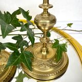 Golden brass candle holders