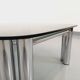 Vintage Italian Space Age square coffee table in smoked glass and chrome metal