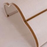 Pair of cream jute wall sconces and bronze velvet