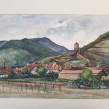 André Duculty (1912-1990) Watercolor on paper "Kaysersberg (Alsace)" Signed lower right