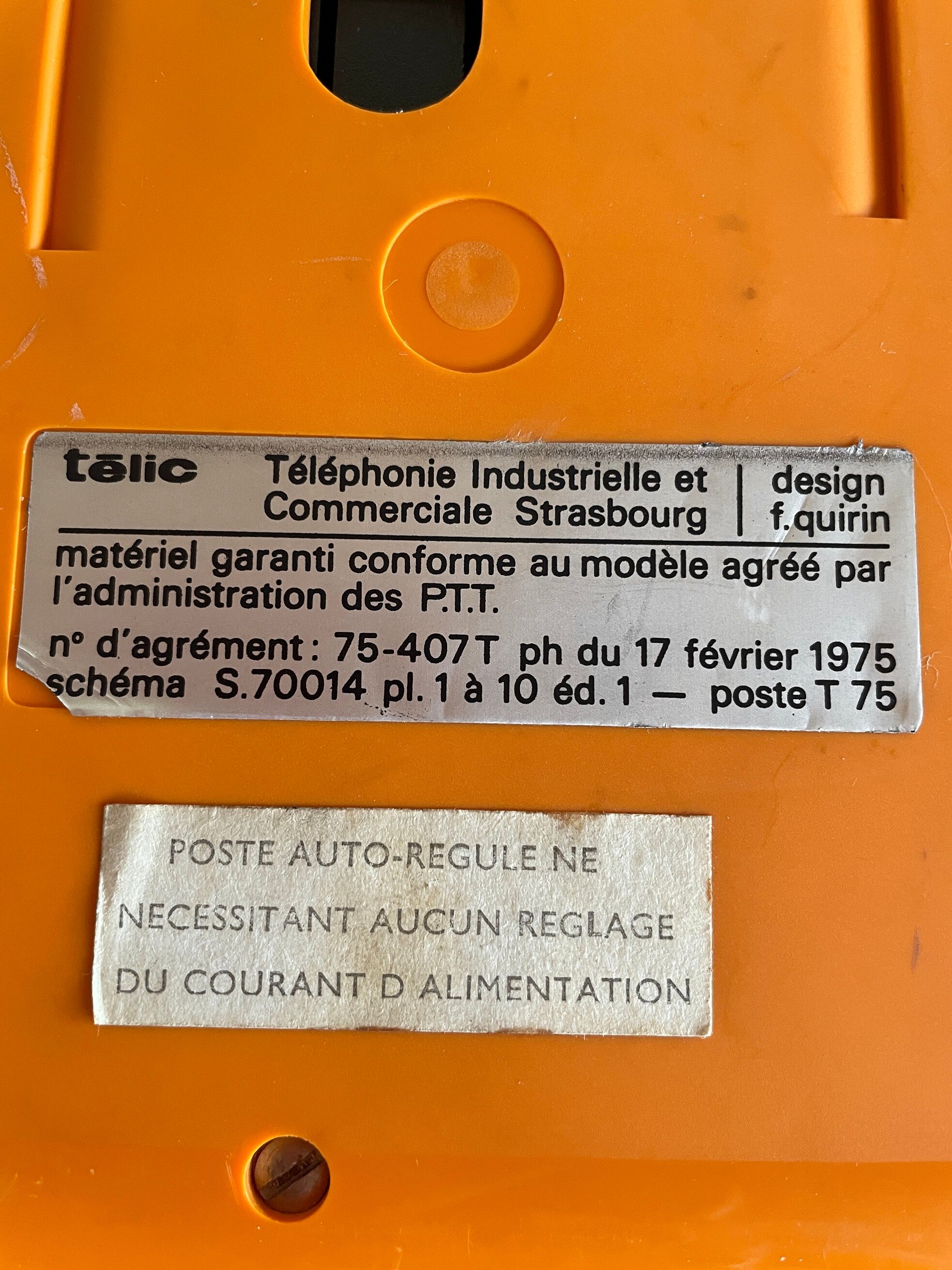 Téléphone Orange Alcatel TBE Elite - Vintage Années 1970