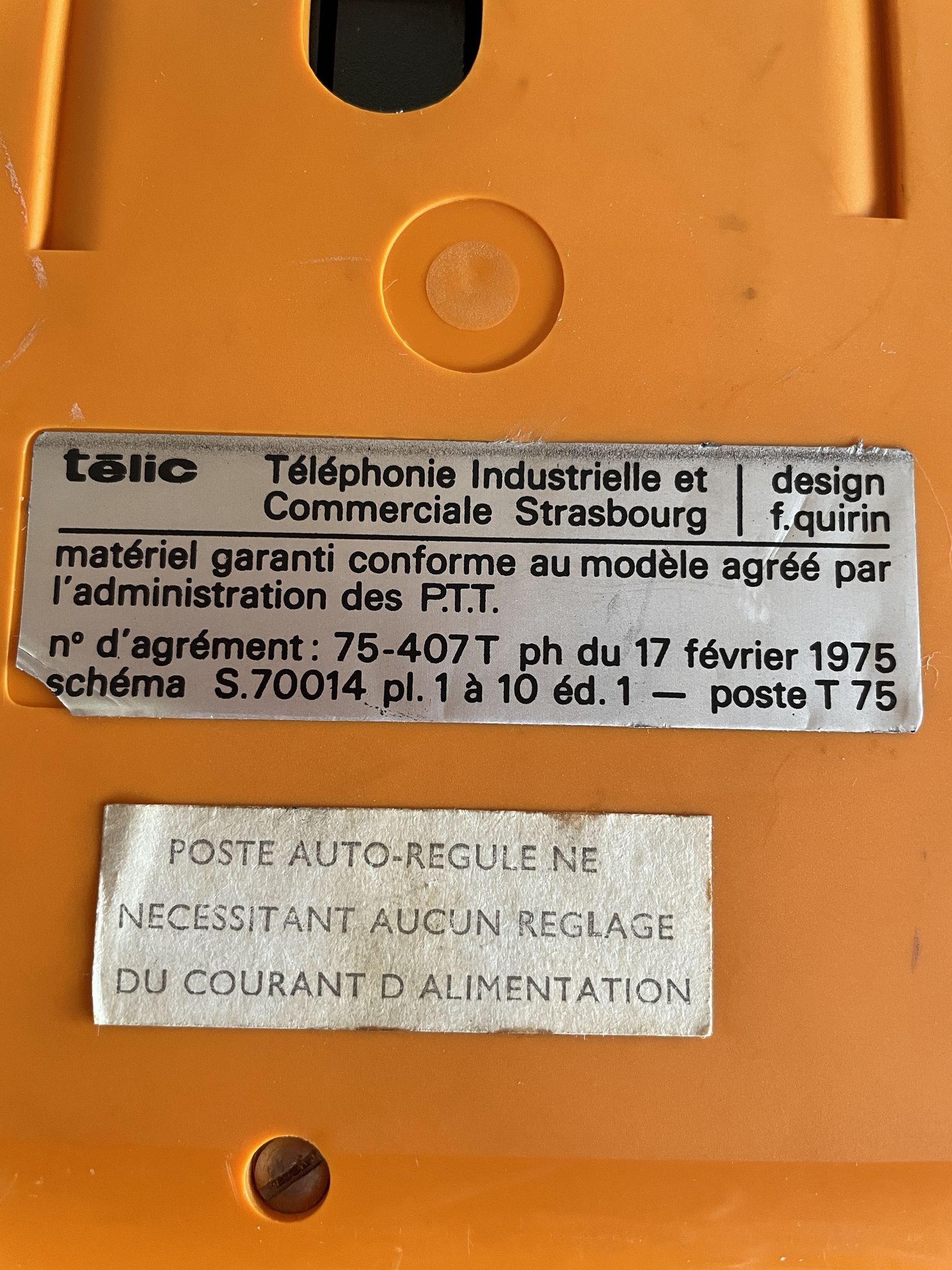 Phone orange pop art vintage telic ptt 1975 design f. quirin