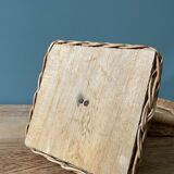 Vintage rattan table psyche mirror