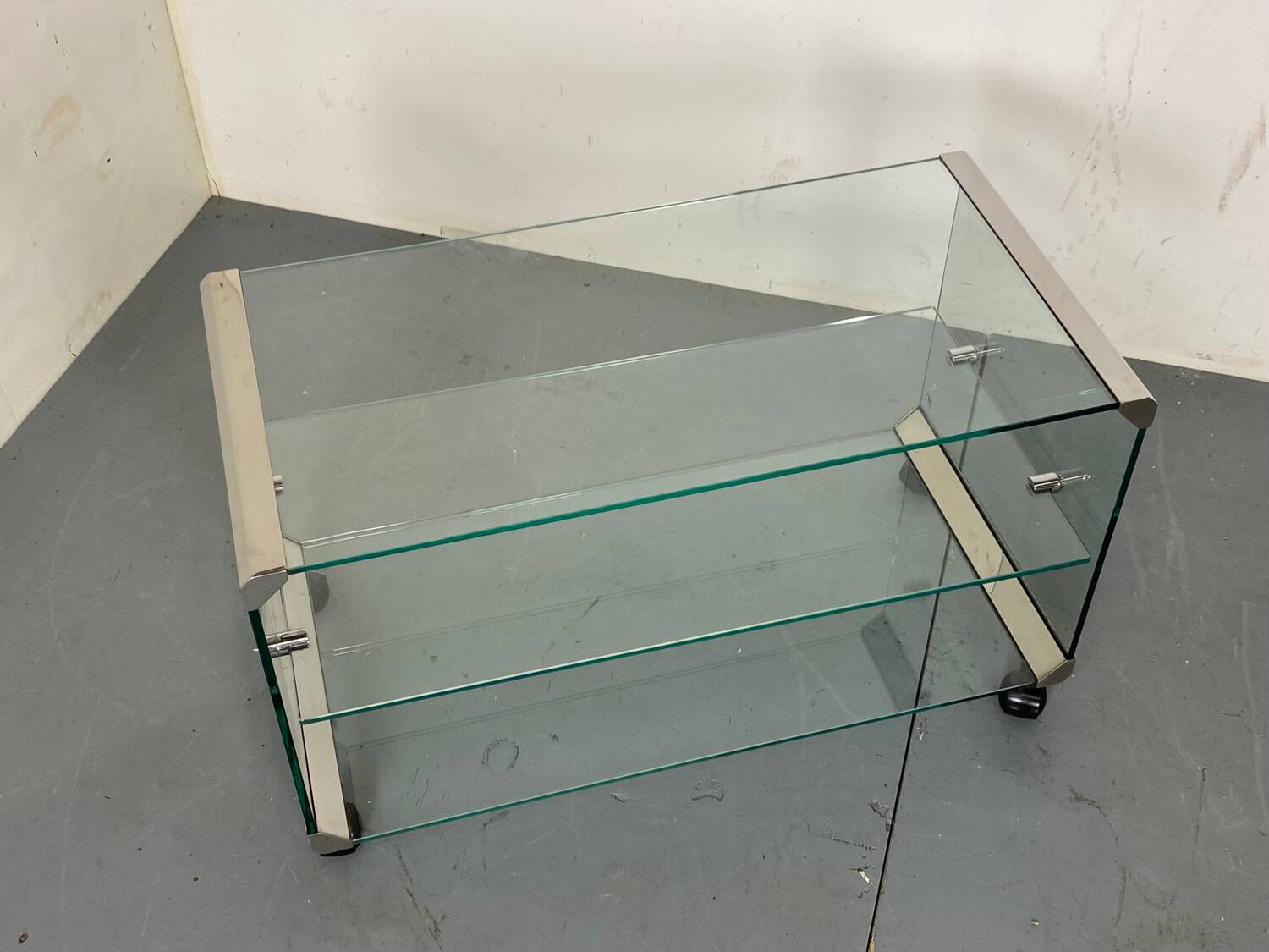 Table d'appoint vintage en verre Space Age par Gallotti & Radice, Italie 1970